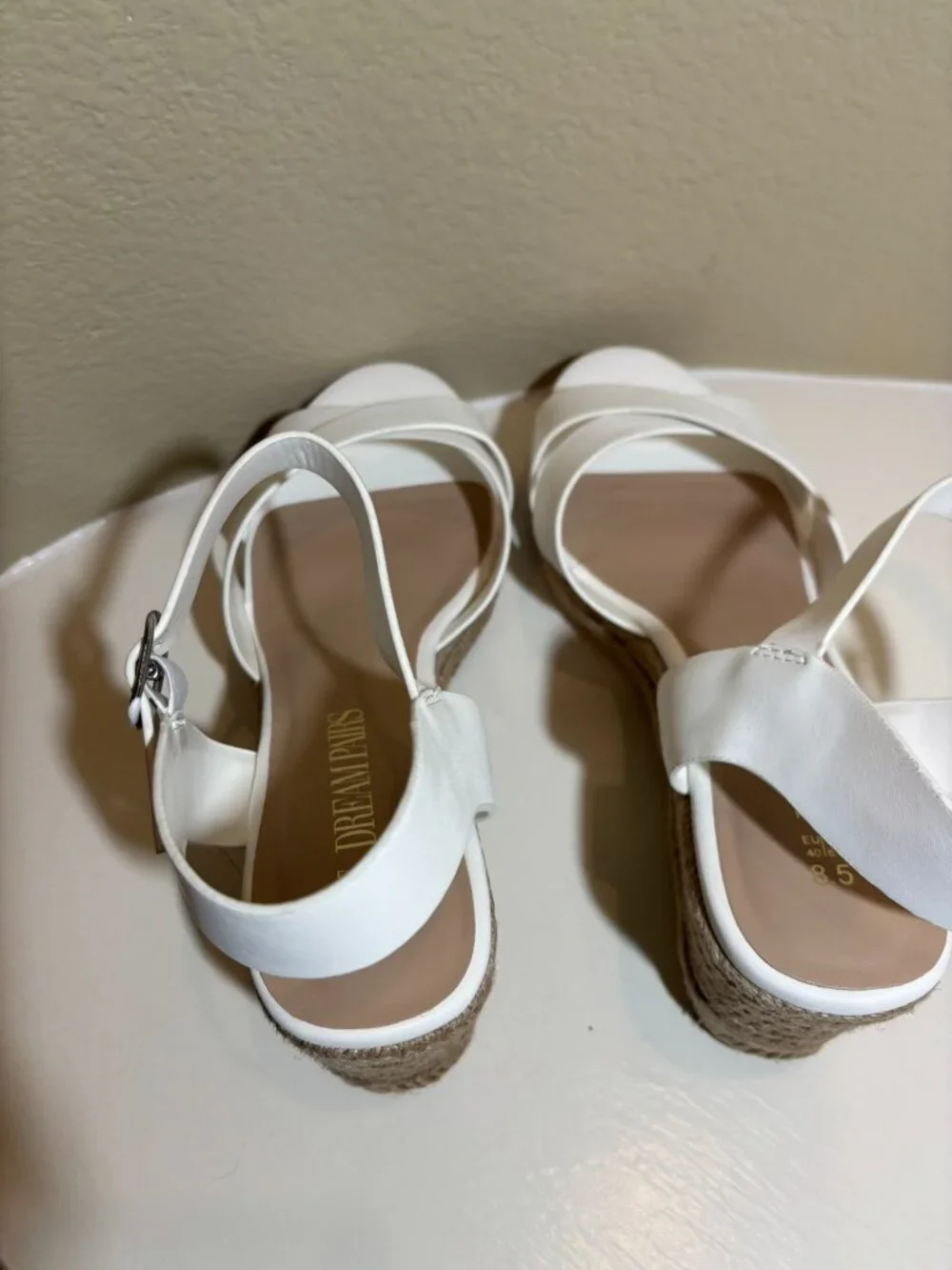 Dream Pairs Women's White Espadrille Wedge Sandals, 3